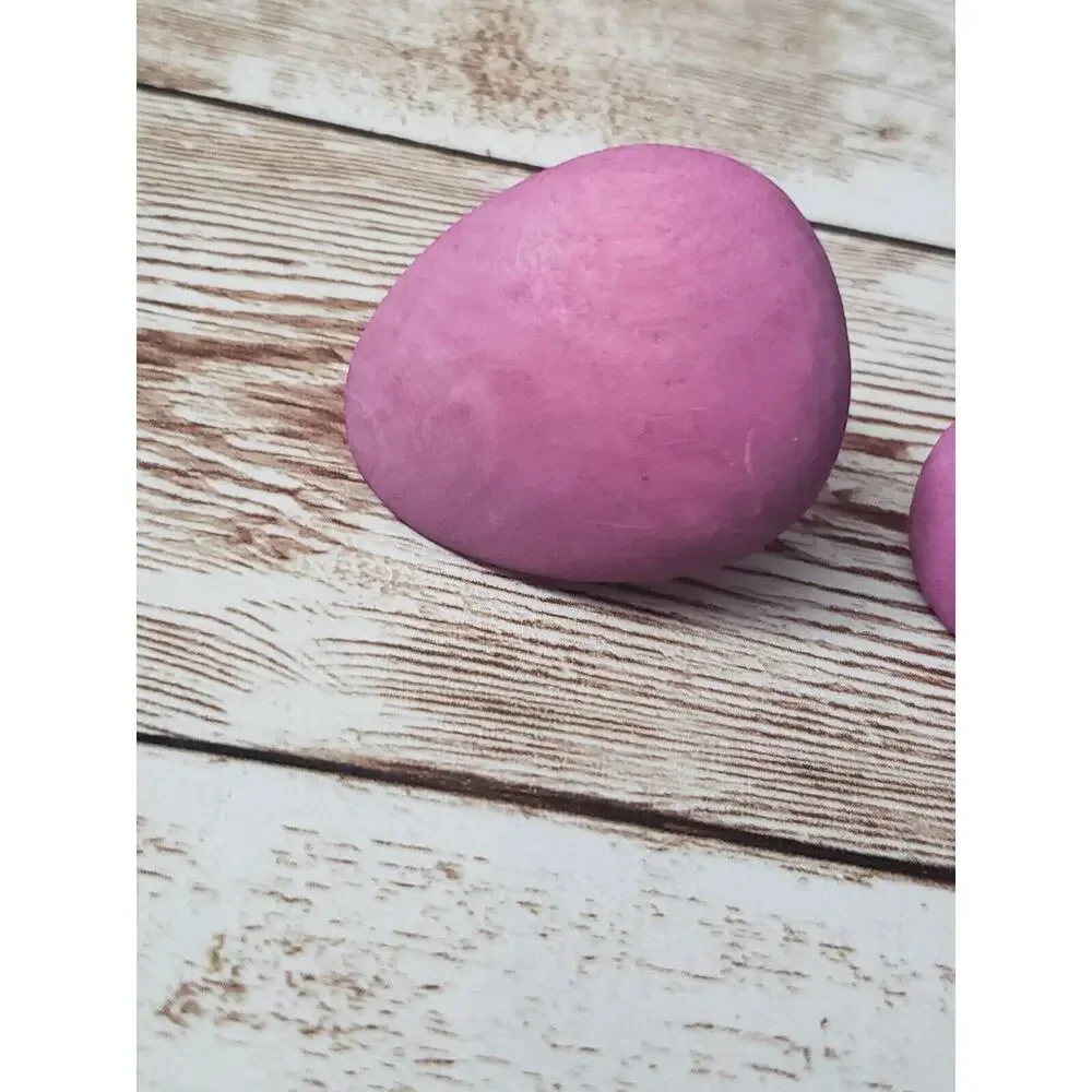 Vintage Clip On Earrings - Large Egg Shape Mauve Like Tone